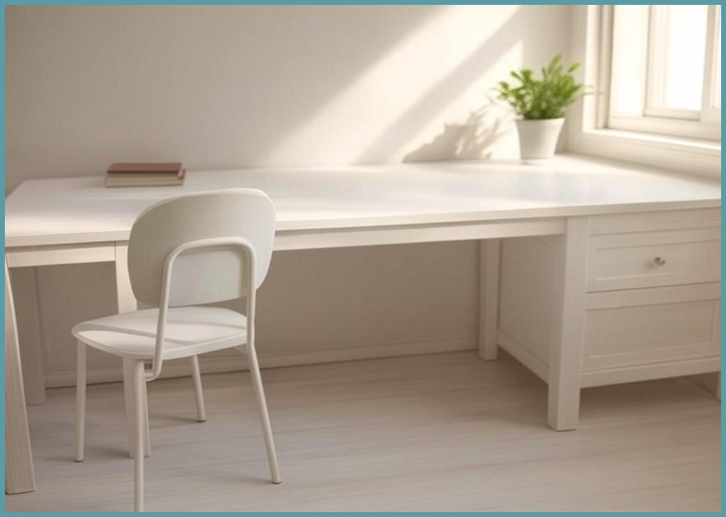 BILIMO E0급 독서실 책상 원룸 책상 사무용 고급 원목 1인용 책상, 화이트