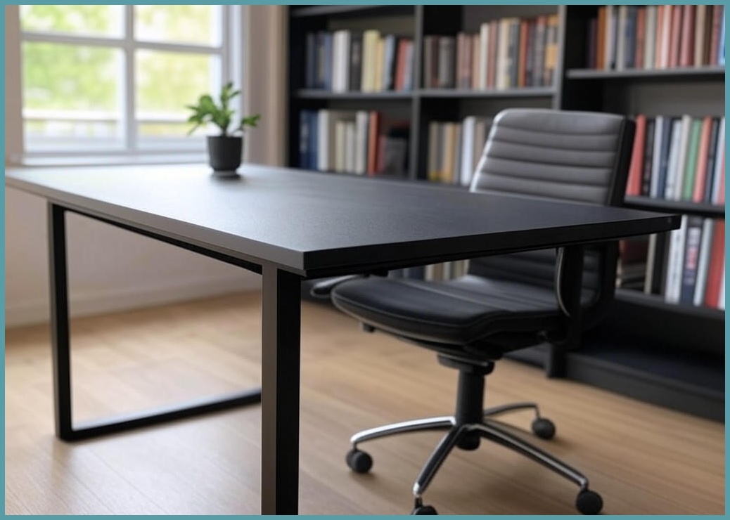 FASEN 다용도 서재 공부 철제 게이밍 컴퓨터 사무용 책상, 블랙