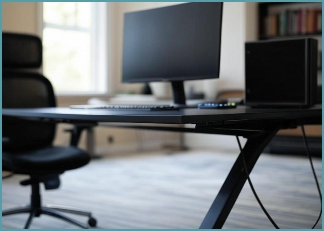 FASEN 다용도 서재 공부 철제 게이밍 컴퓨터 사무용 책상, 블랙