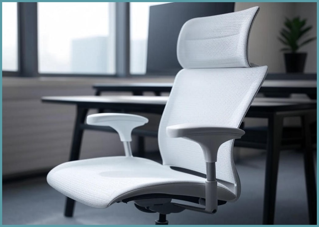 HOMEY NEST 사무용의자 인체공학 요추보호 조절식 팔걸이 노블레스 메쉬 게이밍 컴퓨터의자 HN-OC1006, 화이트