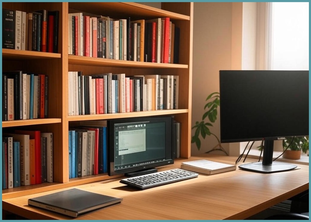 Kurua 나무 다용도 책꽂이콤보 컴퓨터책상