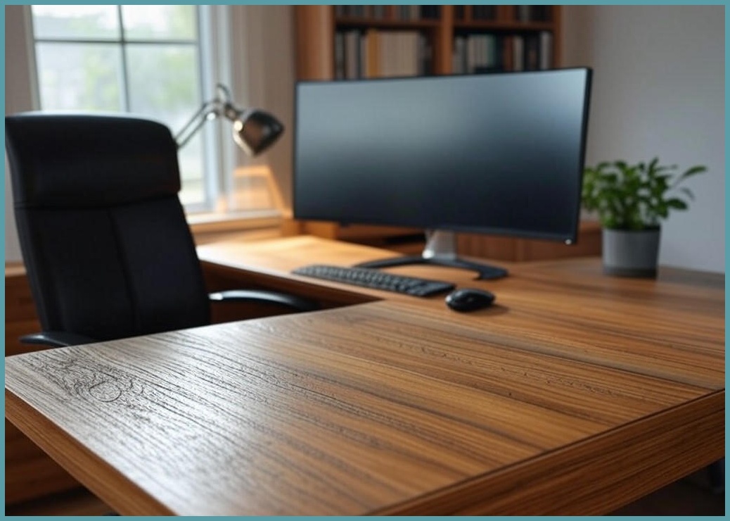 Sonipure 컴퓨터 책상 사무용 책상 수납 선반 책상 학생 책상, 나뭇결