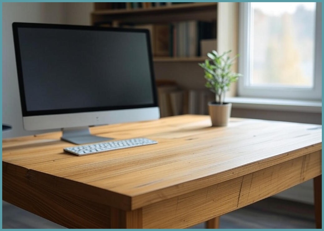 Sonipure 컴퓨터 책상 사무용 책상 수납 선반 책상 학생 책상, 나뭇결