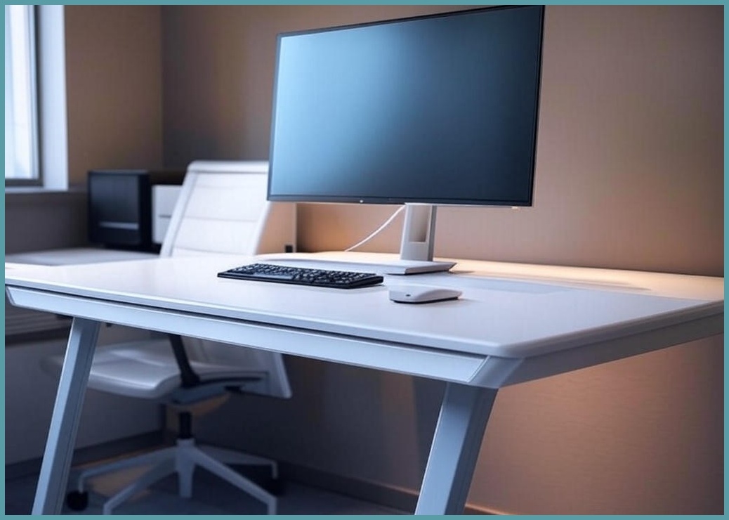 UniNest 최신 업그레이드형 1인용 게이밍 책상 사무용 컴퓨터 테이블, 화이트