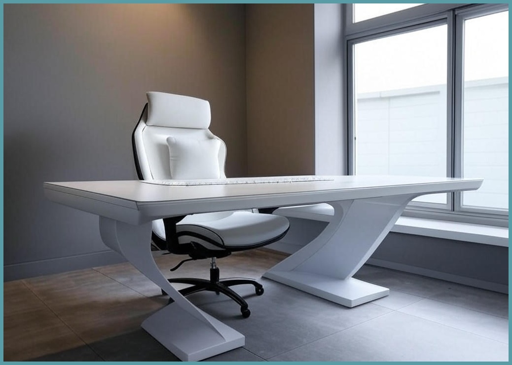 UniNest 최신 업그레이드형 1인용 게이밍 책상 사무용 컴퓨터 테이블, 화이트