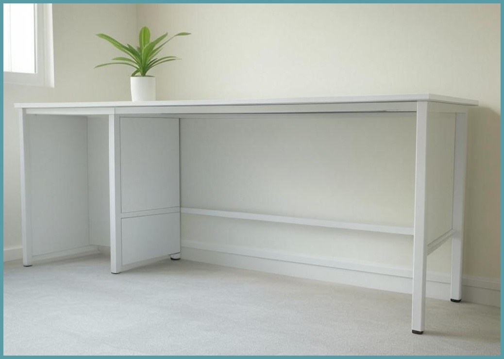 Unihome E0급 업그레이드형 컴퓨터 책상 튼튼한 다용도 테이블, 화이트