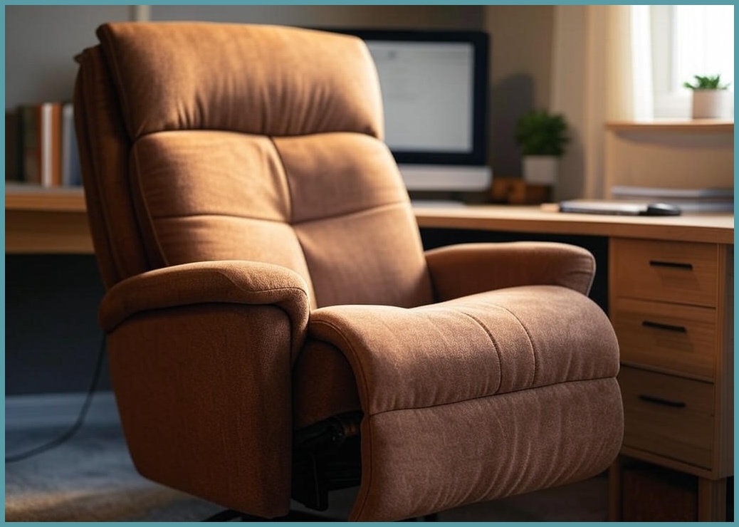 비애노 베어허그 리클라이너 컴퓨터 의자 책상, 브라운