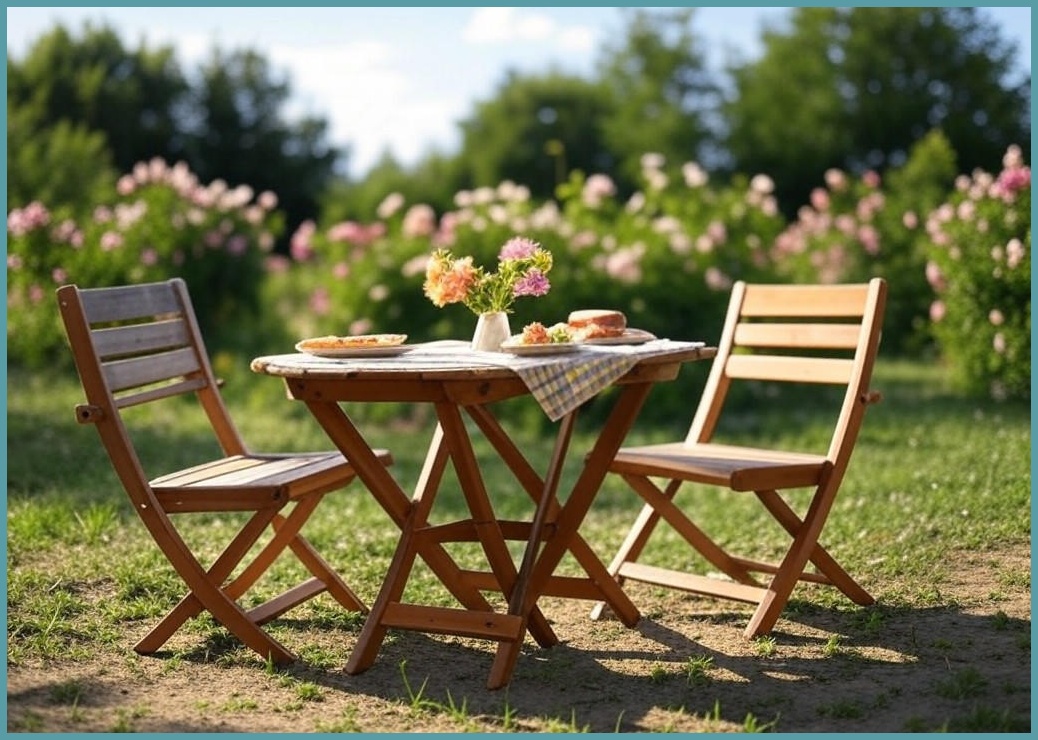 야외 정원 피크닉 테이블 의자 세트 식탁 발코니 2인용 심플 레저 편의점 행사용 - 이미지 1