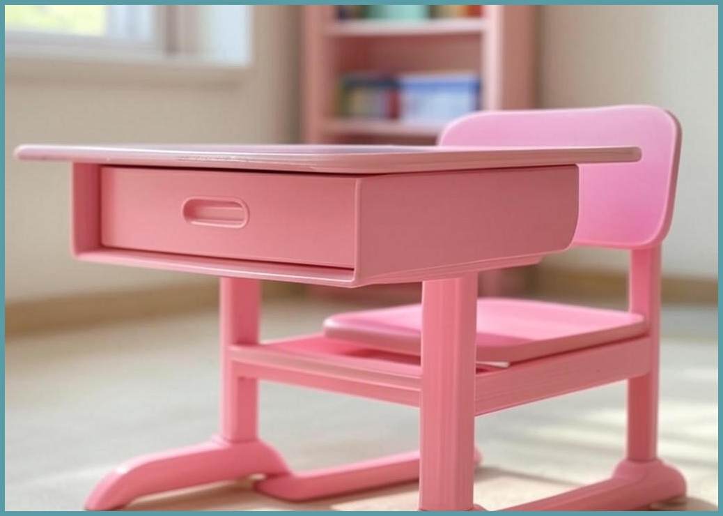 에스메라다 어린이 바른자세 책상 의자 세트 초등학생 책상 높이각도 조절 대용량, 핑크세트