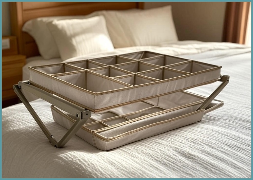 오브민 다용도 접이식 라운딩 베드 트레이 - 이미지 1