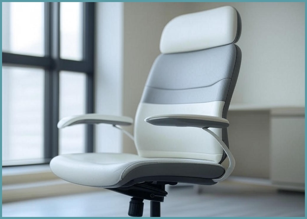 피치트렌디 S300 사무용 국산 의자 사무실 편한 컴퓨터 학생 책상 의자, 화이트 + 그레이